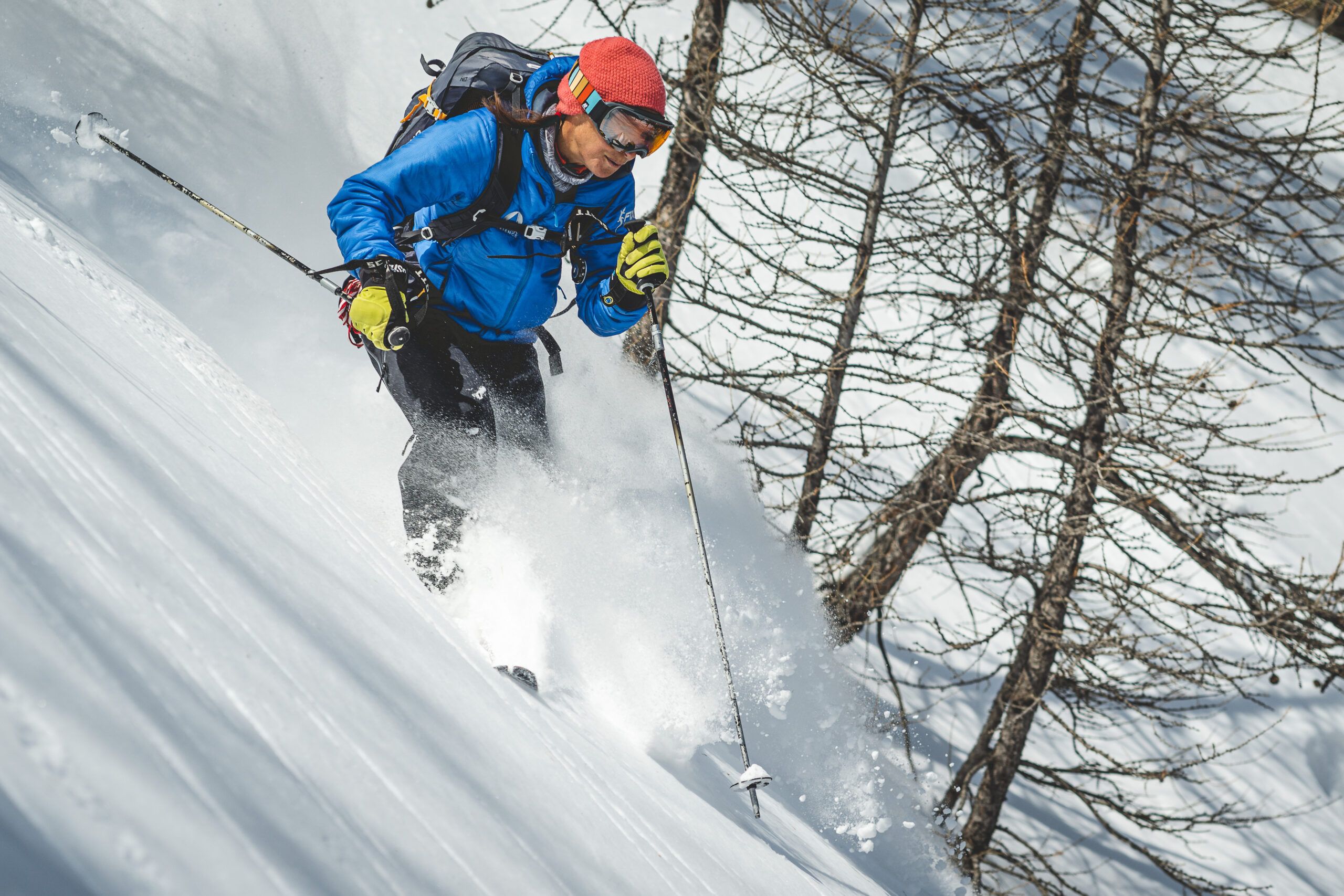 Skiing fresh snow on the Tour des Cerces with Chamex mountain guides.