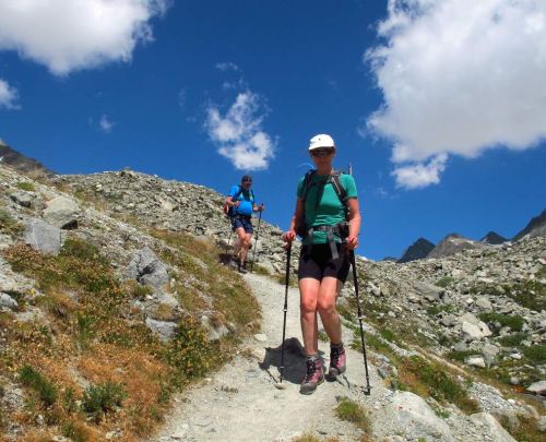 Hikers on the Tour du Mont Blanc