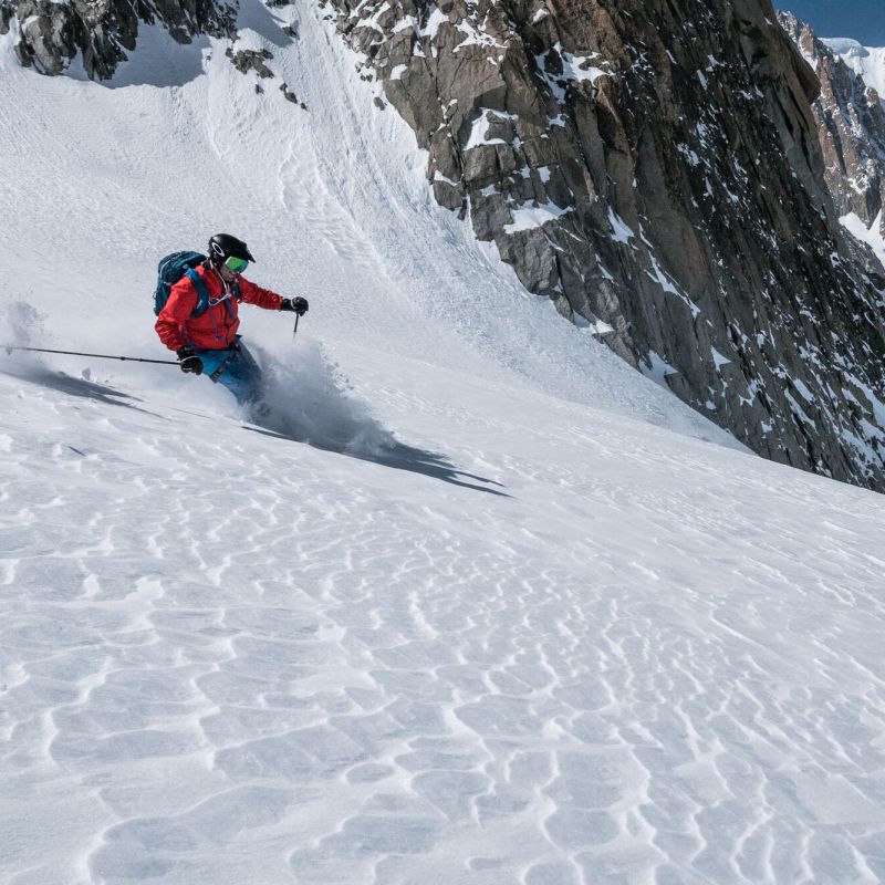 Ski touring with Chamex guides.