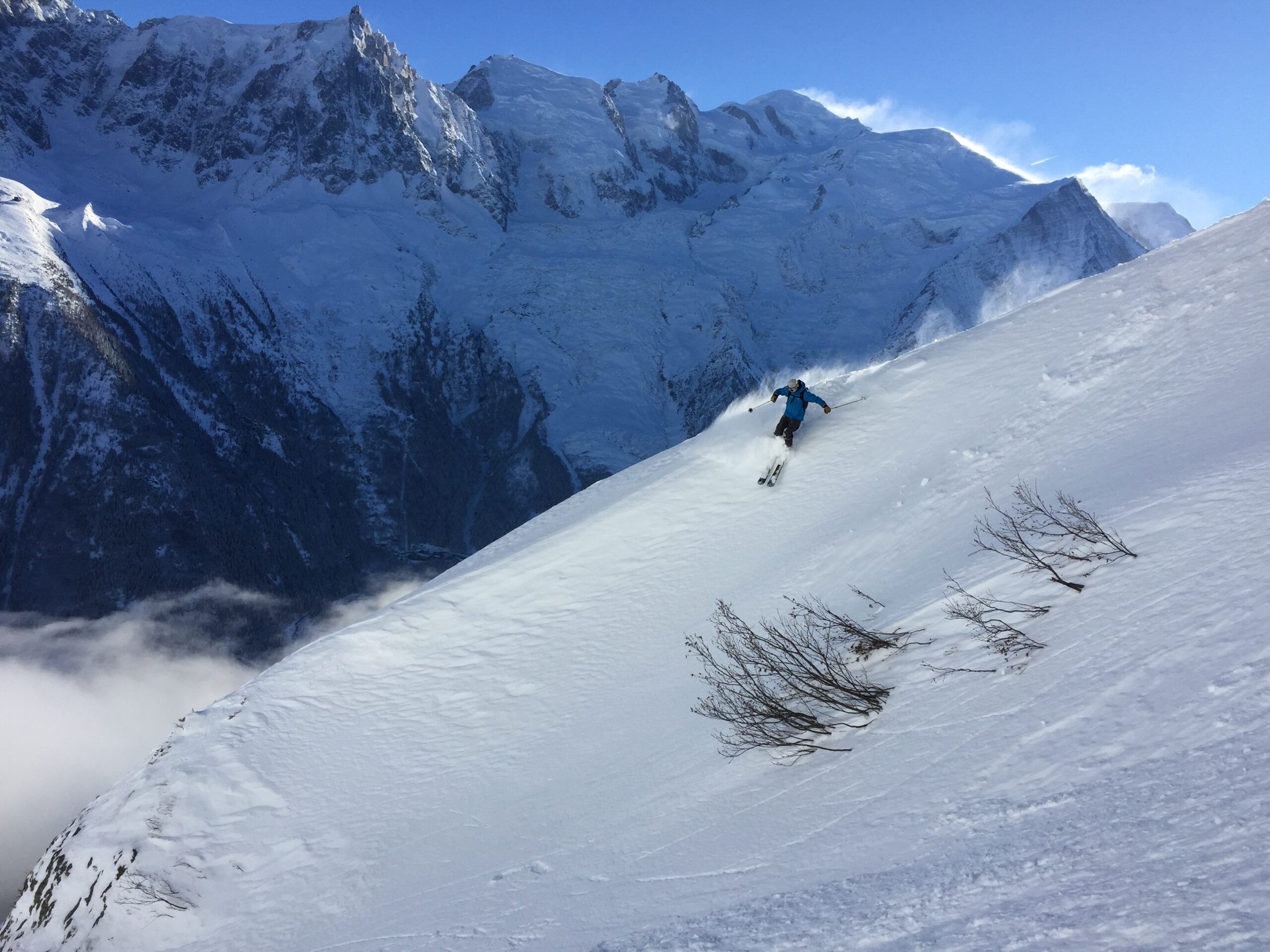 Chamex guide skiing at the Brevent, Chamonix