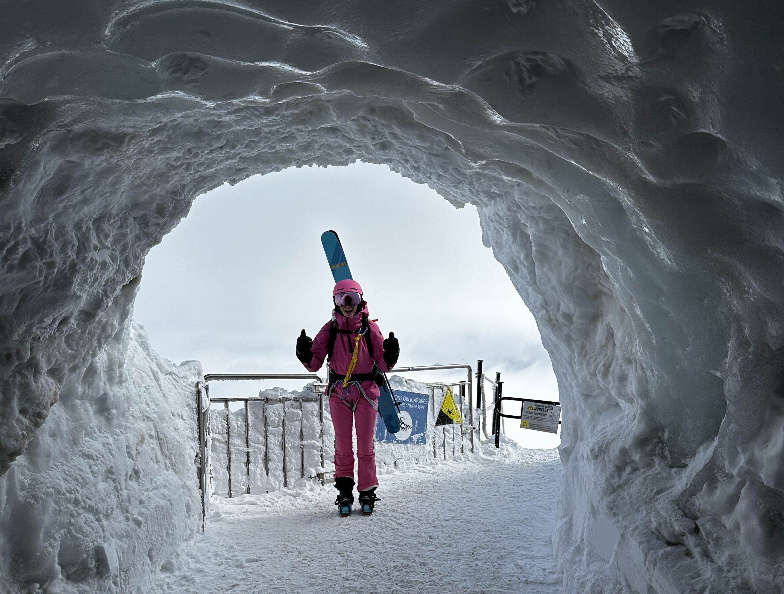 The ice tunnel on top of Aiguille du Midi to access the Vallee Blanche.