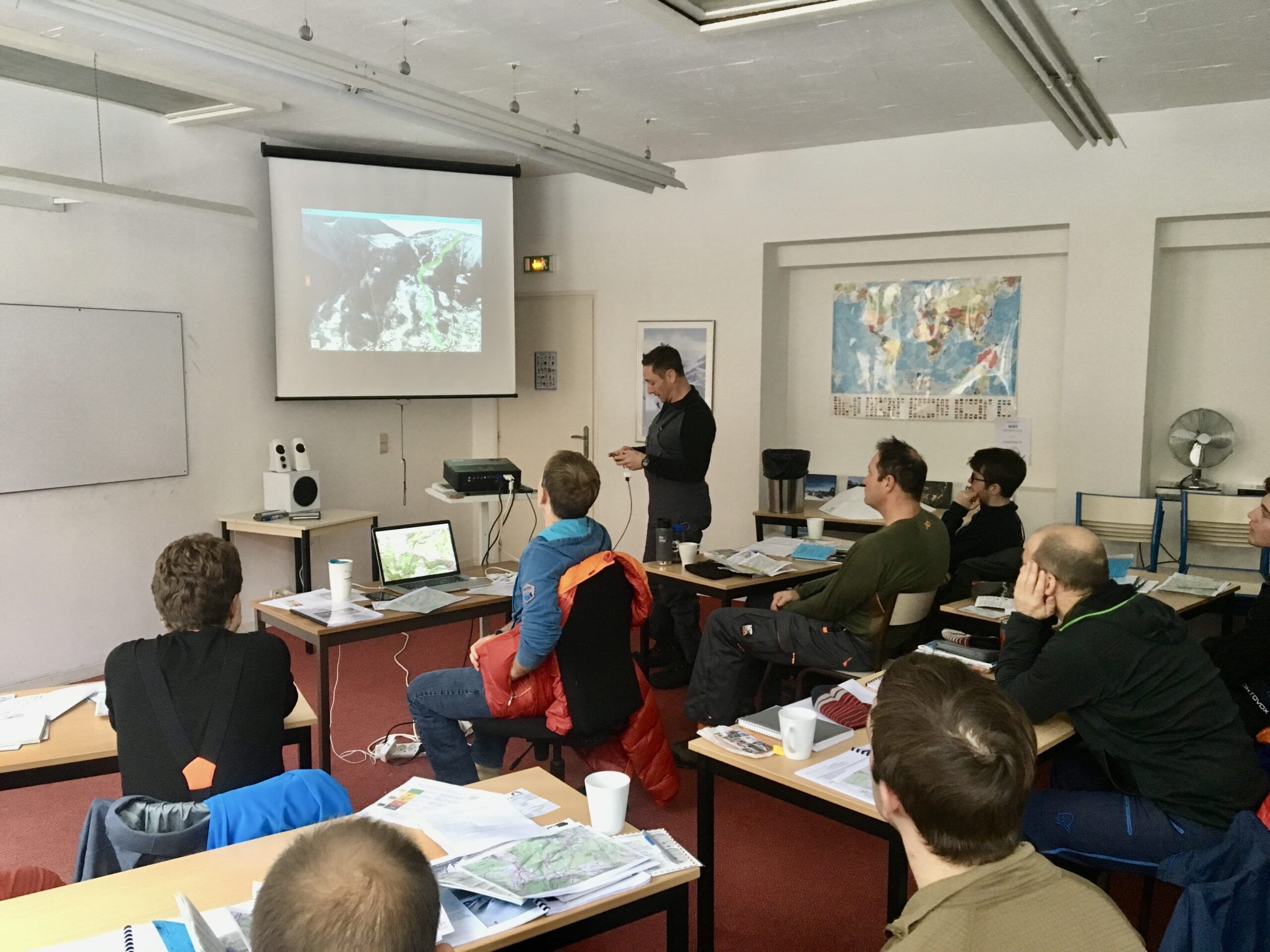 Avalanche Awareness Course during their theory class.