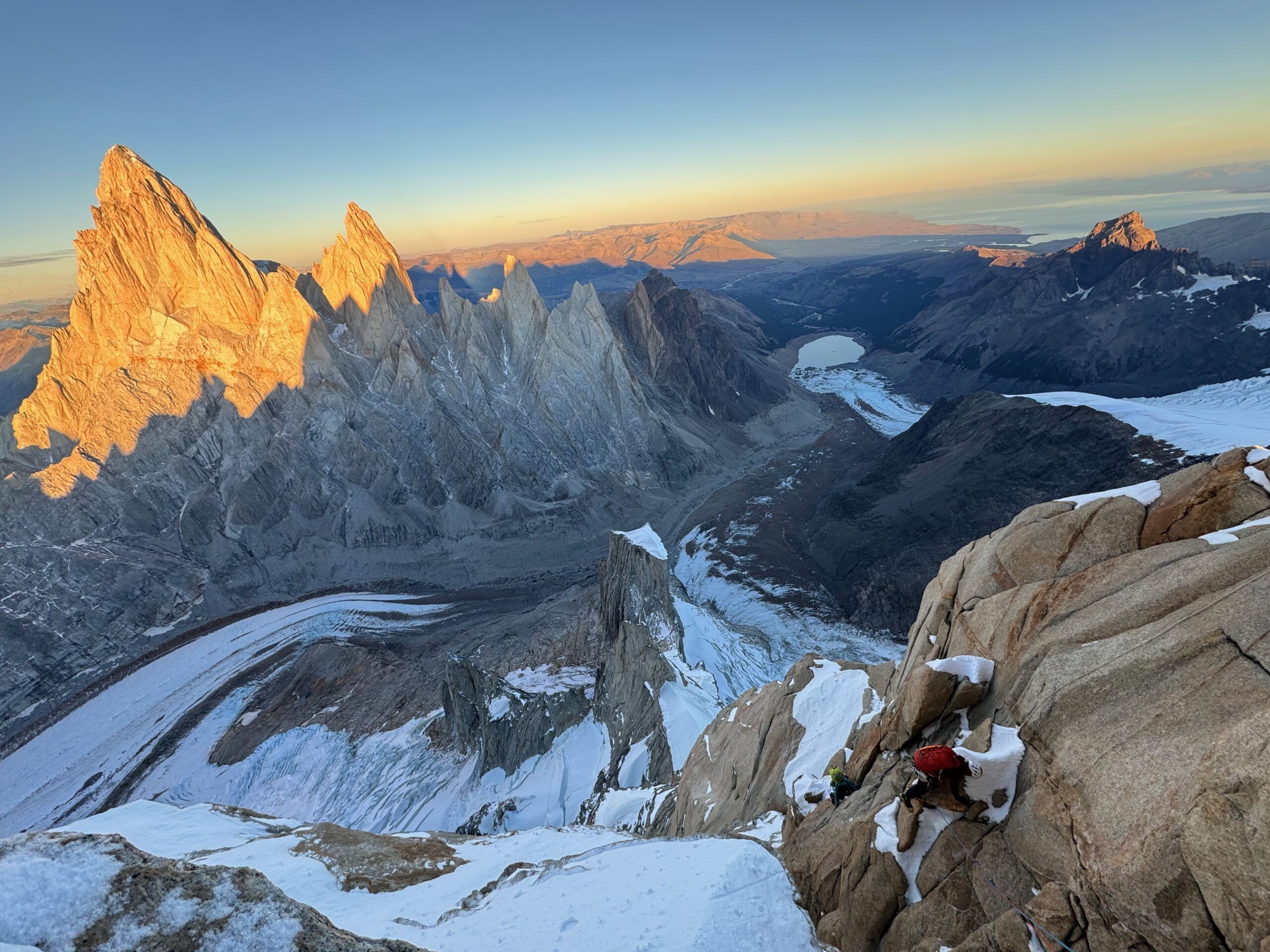 Stunning views from top of the Cerro Torre, Patagonia.