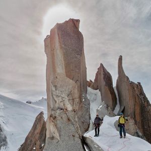 Arete des Cosmiques in winter conditions