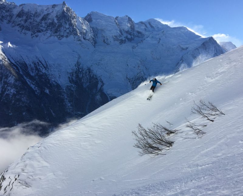 Chamex guide skiing at the Brevent, Chamonix