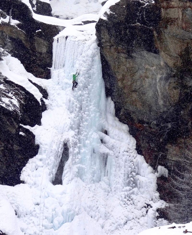 Fantastic ice pitch in Cogne, Italy