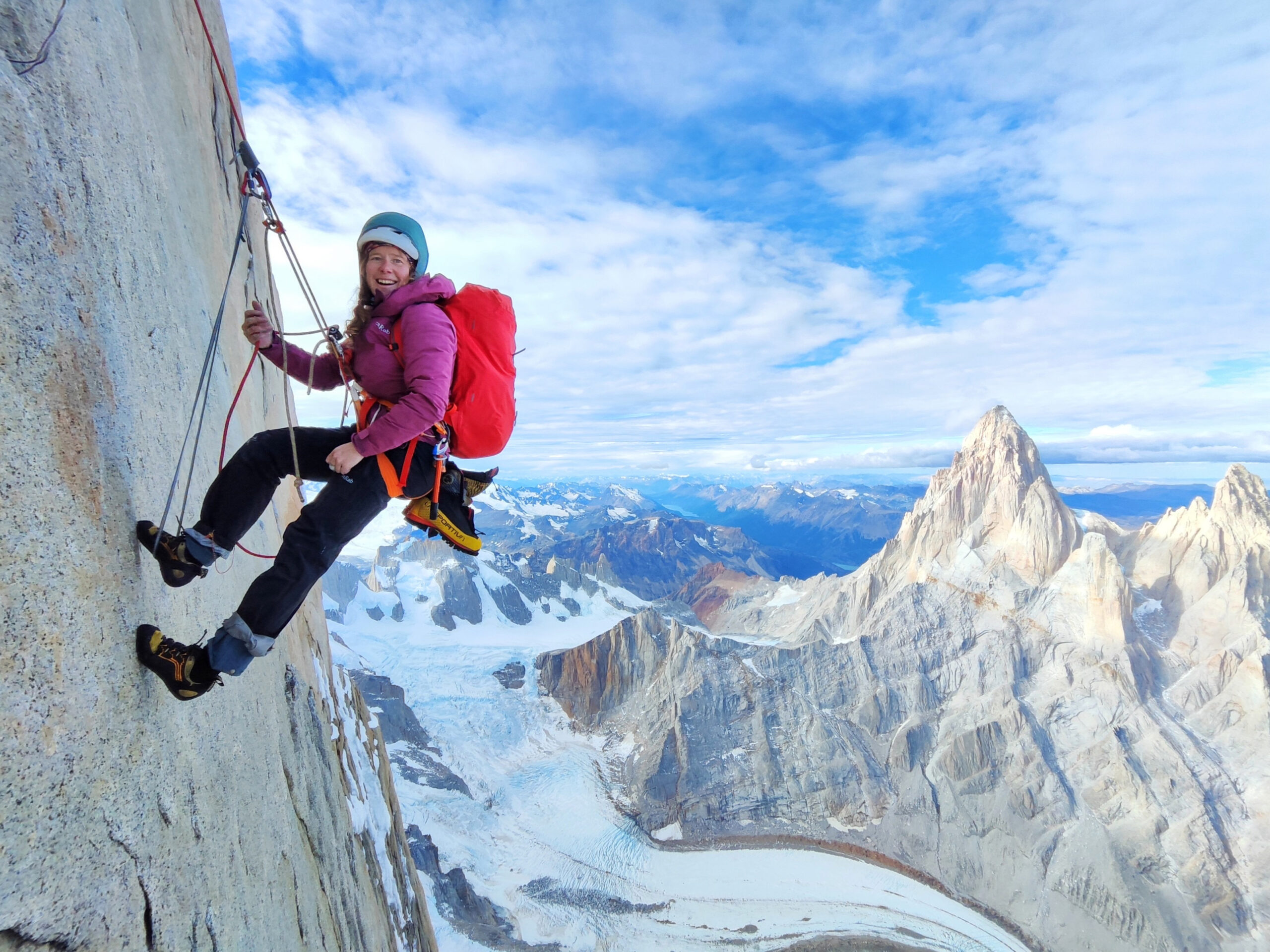 Maud all smiles on Cerro Torre